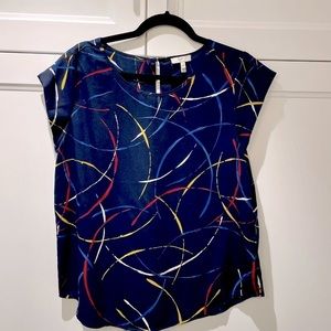 Joie “Rancher” Crepe Top | Size Medium | Navy